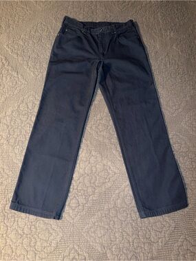 Duluth Trading Co Fire Hose Work Pants Mens 36x32 Navy Blue Good Canvas Utility